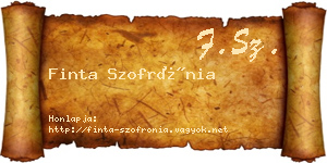 Finta Szofrónia névjegykártya